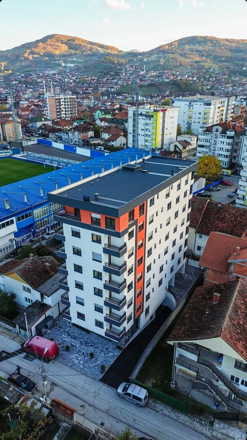 Objekat kod gradskog stadiona, snimak iz vazduha