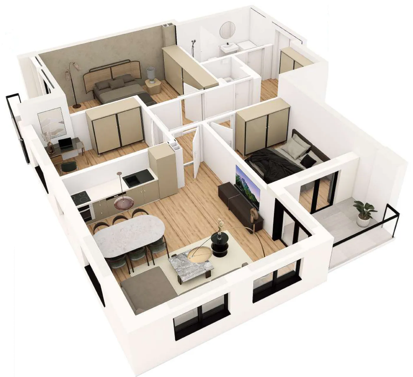3D prikaz stana STAN 54